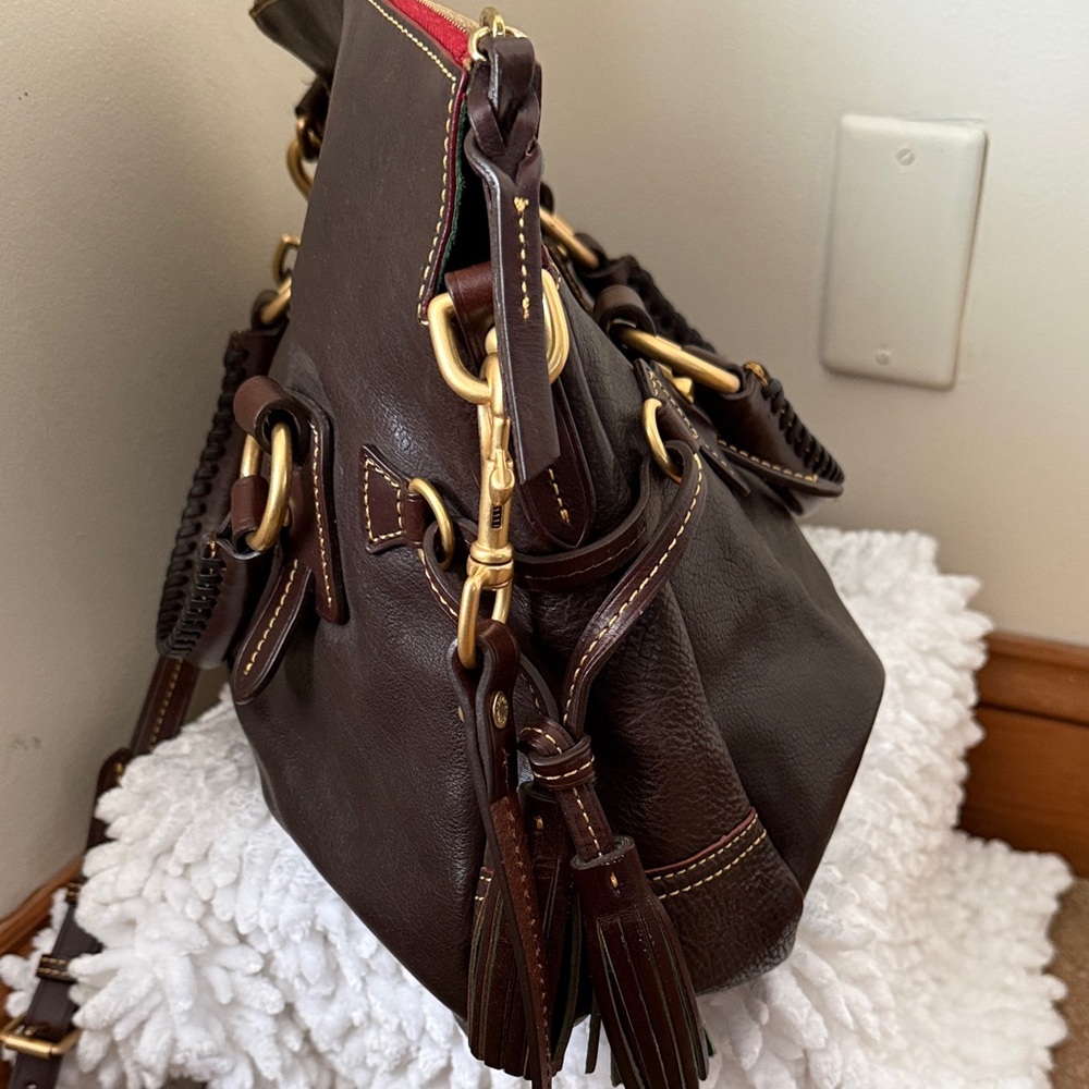 Dooney & Bourke Brown Tmoro Florentine Stanwich Satchel - Picture 4 of 10